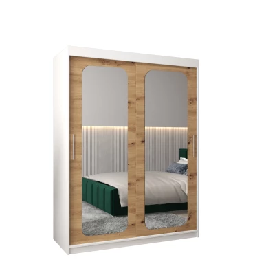 Zrcadlová skříň DONICELA 2 - 150 cm, bílá / artisan