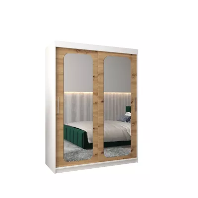 Zrcadlová skříň DONICELA 2 - 150 cm, bílá / artisan