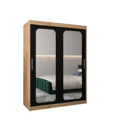 Zrcadlová skříň DONICELA 2 - 150 cm, artisan / černá