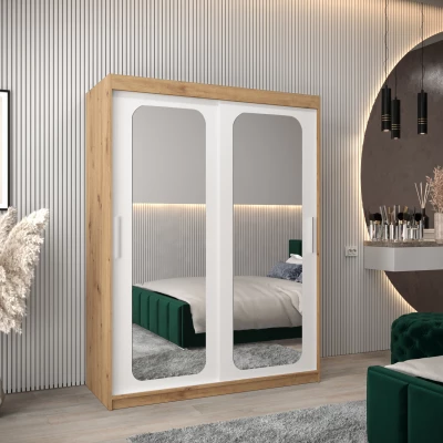 Zrcadlová skříň DONICELA 2 - 150 cm, artisan / bílá