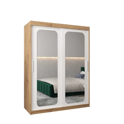 Zrcadlová skříň DONICELA 2 - 150 cm, artisan / bílá