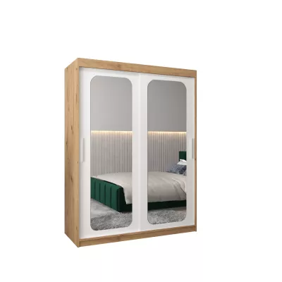 Zrcadlová skříň DONICELA 2 - 150 cm, artisan / bílá