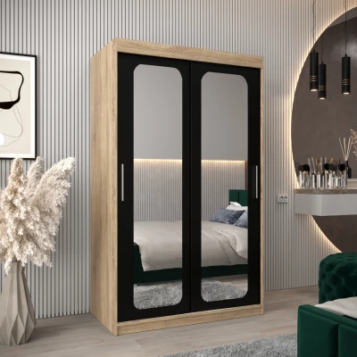 Zrcadlová skříň DONICELA 2 - 120 cm, sonoma / černá