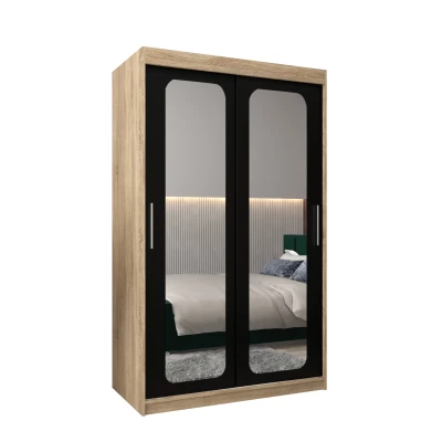 Zrcadlová skříň DONICELA 2 - 120 cm, sonoma / černá