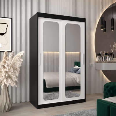 Zrcadlová skříň DONICELA 2 - 120 cm, černá / bílá