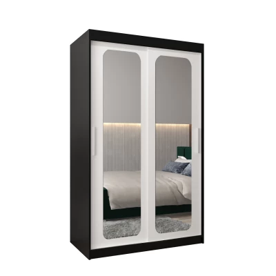 Zrcadlová skříň DONICELA 2 - 120 cm, černá / bílá