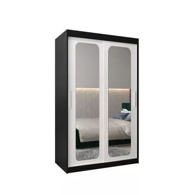 Zrcadlová skříň DONICELA 2 - 120 cm, černá / bílá