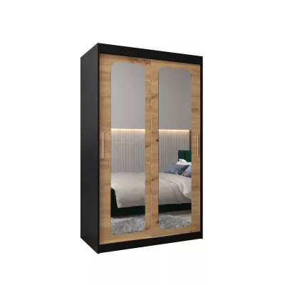 Zrcadlová skříň DONICELA 2 - 120 cm, černá / artisan