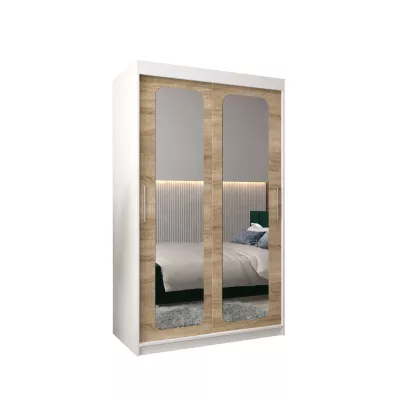 Zrcadlová skříň DONICELA 2 - 120 cm, bílá / sonoma