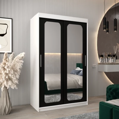 Zrcadlová skříň DONICELA 2 - 120 cm, bílá / černá