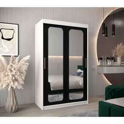 Zrcadlová skříň DONICELA 2 - 120 cm, bílá / černá