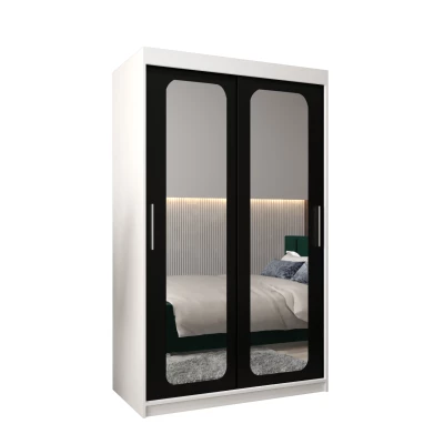 Zrcadlová skříň DONICELA 2 - 120 cm, bílá / černá