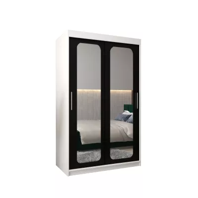 Zrcadlová skříň DONICELA 2 - 120 cm, bílá / černá