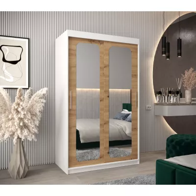 Zrcadlová skříň DONICELA 2 - 120 cm, bílá / artisan