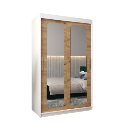 Zrcadlová skříň DONICELA 2 - 120 cm, bílá / artisan