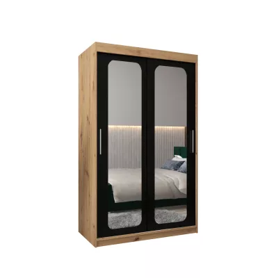 Zrcadlová skříň DONICELA 2 - 120 cm, artisan / černá