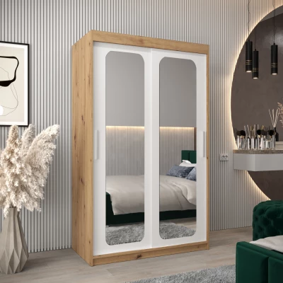 Zrcadlová skříň DONICELA 2 - 120 cm, artisan / bílá