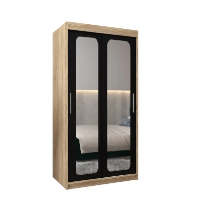 Zrcadlová skříň DONICELA 2 - 100 cm, sonoma / černá