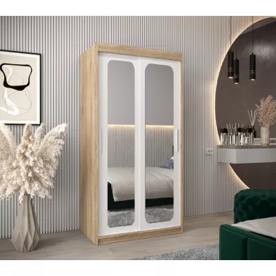 Zrcadlová skříň DONICELA 2 - 100 cm, sonoma / bílá