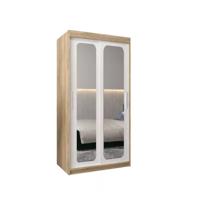 Zrcadlová skříň DONICELA 2 - 100 cm, sonoma / bílá