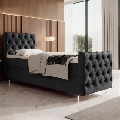 Čalouněná postel 80x200 ADRIA PLUS s úložným prostorem - levá, světle grafitová