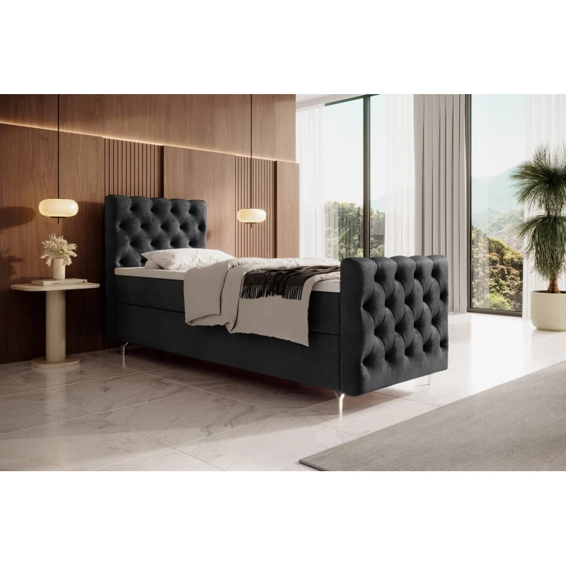 Čalouněná postel 80x200 ADRIA PLUS s úložným prostorem - pravá, světle grafitová