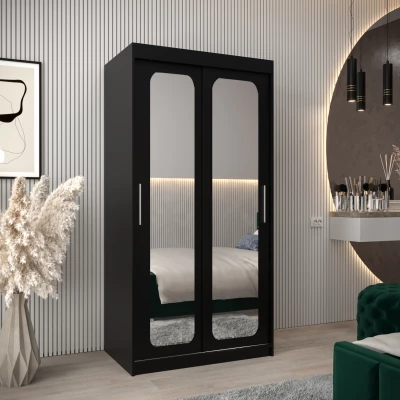 Zrcadlová skříň DONICELA 2 - 100 cm, černá