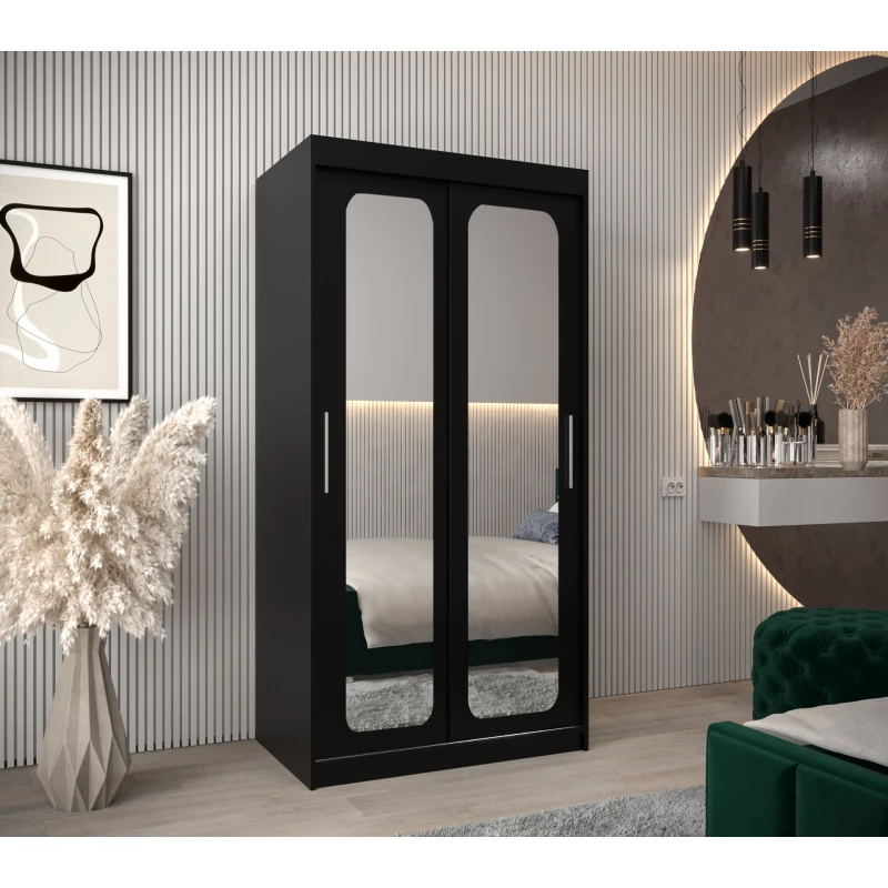 Zrcadlová skříň DONICELA 2 - 100 cm, černá