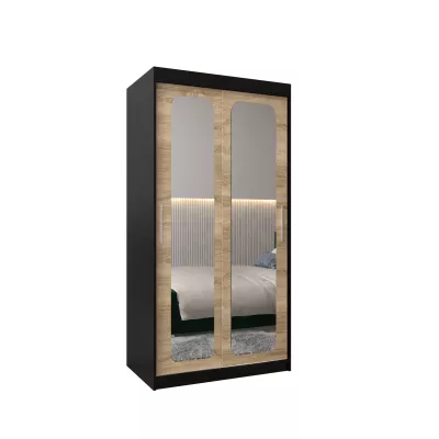 Zrcadlová skříň DONICELA 2 - 100 cm, černá / sonoma