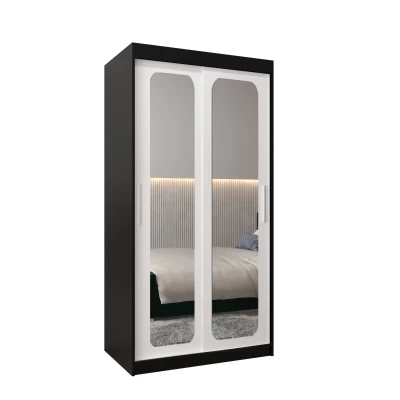 Zrcadlová skříň DONICELA 2 - 100 cm, černá / bílá