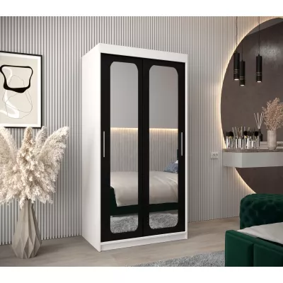 Zrcadlová skříň DONICELA 2 - 100 cm, bílá / černá