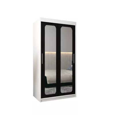 Zrcadlová skříň DONICELA 2 - 100 cm, bílá / černá