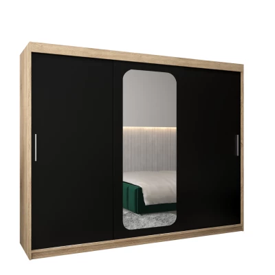 Zrcadlová skříň DONICELA 1 - 250 cm, sonoma / černá