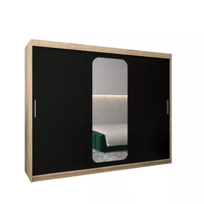 Zrcadlová skříň DONICELA 1 - 250 cm, sonoma / černá