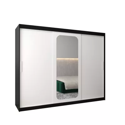 Zrcadlová skříň DONICELA 1 - 250 cm, černá / bílá