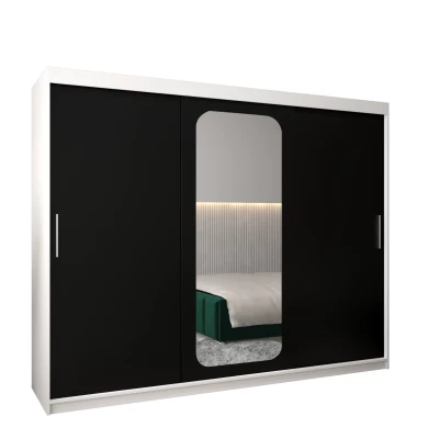 Zrcadlová skříň DONICELA 1 - 250 cm, bílá / černá