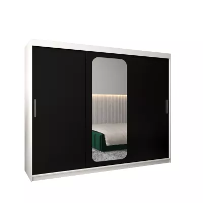 Zrcadlová skříň DONICELA 1 - 250 cm, bílá / černá