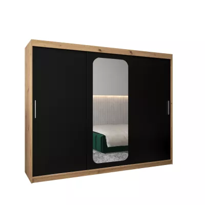 Zrcadlová skříň DONICELA 1 - 250 cm, artisan / černá