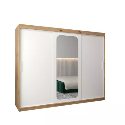 Zrcadlová skříň DONICELA 1 - 250 cm, artisan / bílá