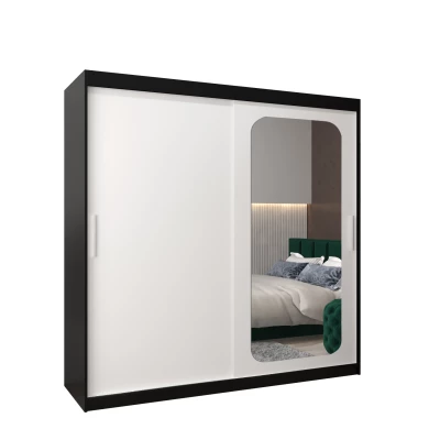 Zrcadlová skříň DONICELA 1 - 200 cm, černá / bílá