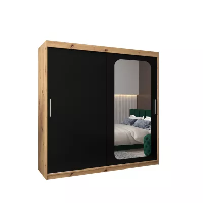 Zrcadlová skříň DONICELA 1 - 200 cm, artisan / černá