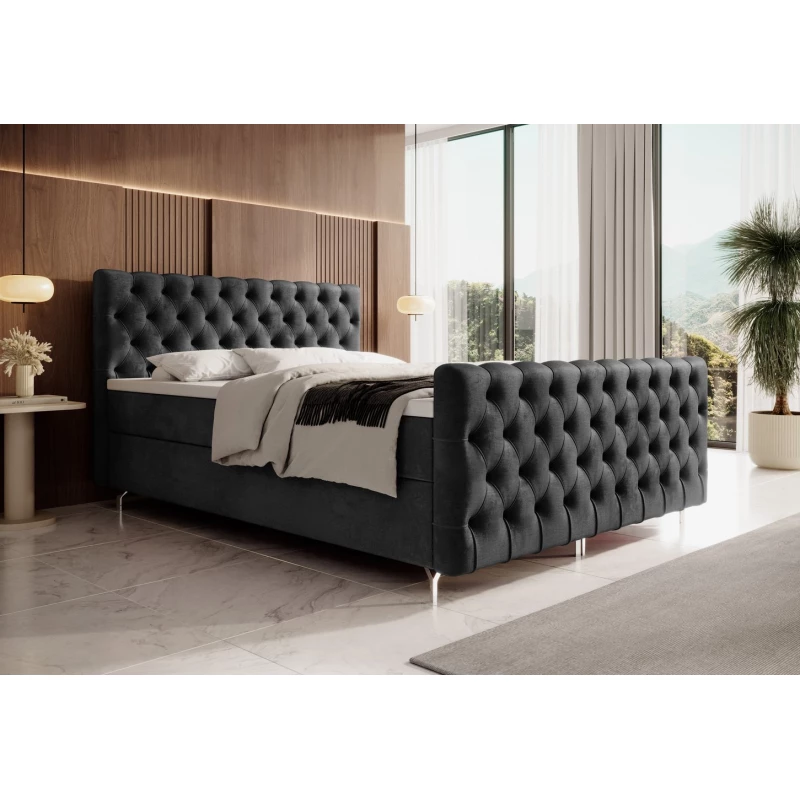 Čalouněná postel 200x200 ADRIA COMFORT PLUS s úložným prostorem - světle grafitová