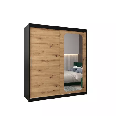 Zrcadlová skříň DONICELA 1 - 180 cm, černá / artisan