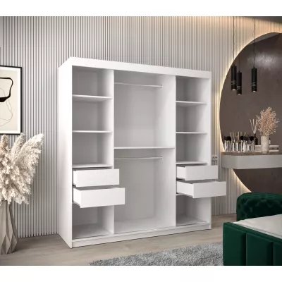 Zrcadlová skříň DONICELA 1 - 180 cm, bílá / sonoma