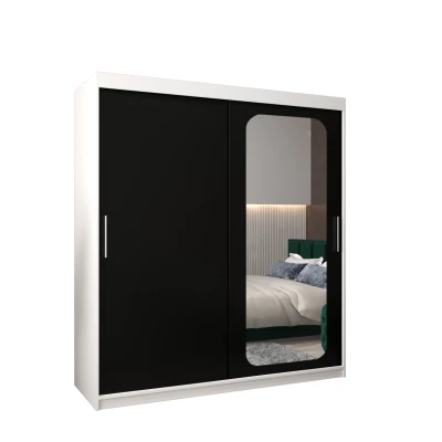 Zrcadlová skříň DONICELA 1 - 180 cm, bílá / černá