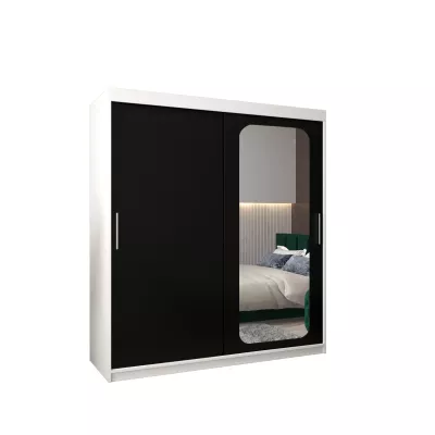 Zrcadlová skříň DONICELA 1 - 180 cm, bílá / černá