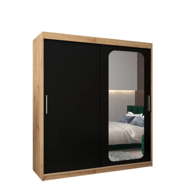 Zrcadlová skříň DONICELA 1 - 180 cm, artisan / černá