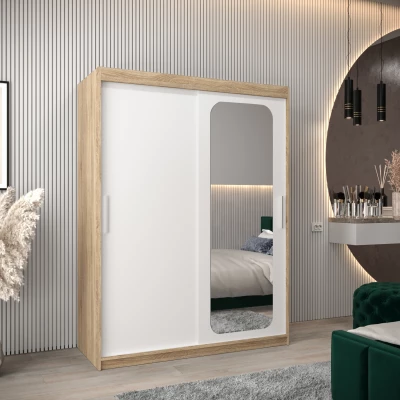 Zrcadlová skříň DONICELA 1 - 150 cm, sonoma / bílá