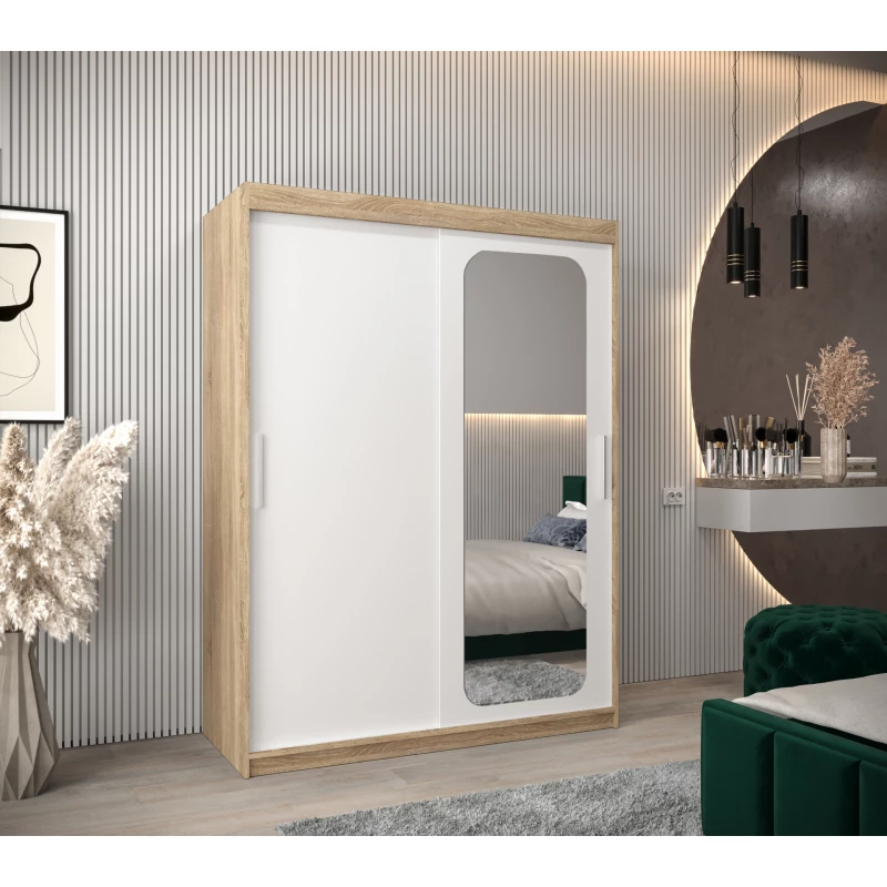 Zrcadlová skříň DONICELA 1 - 150 cm, sonoma / bílá