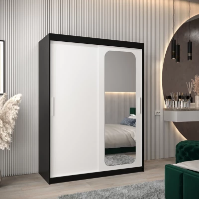 Zrcadlová skříň DONICELA 1 - 150 cm, černá / bílá